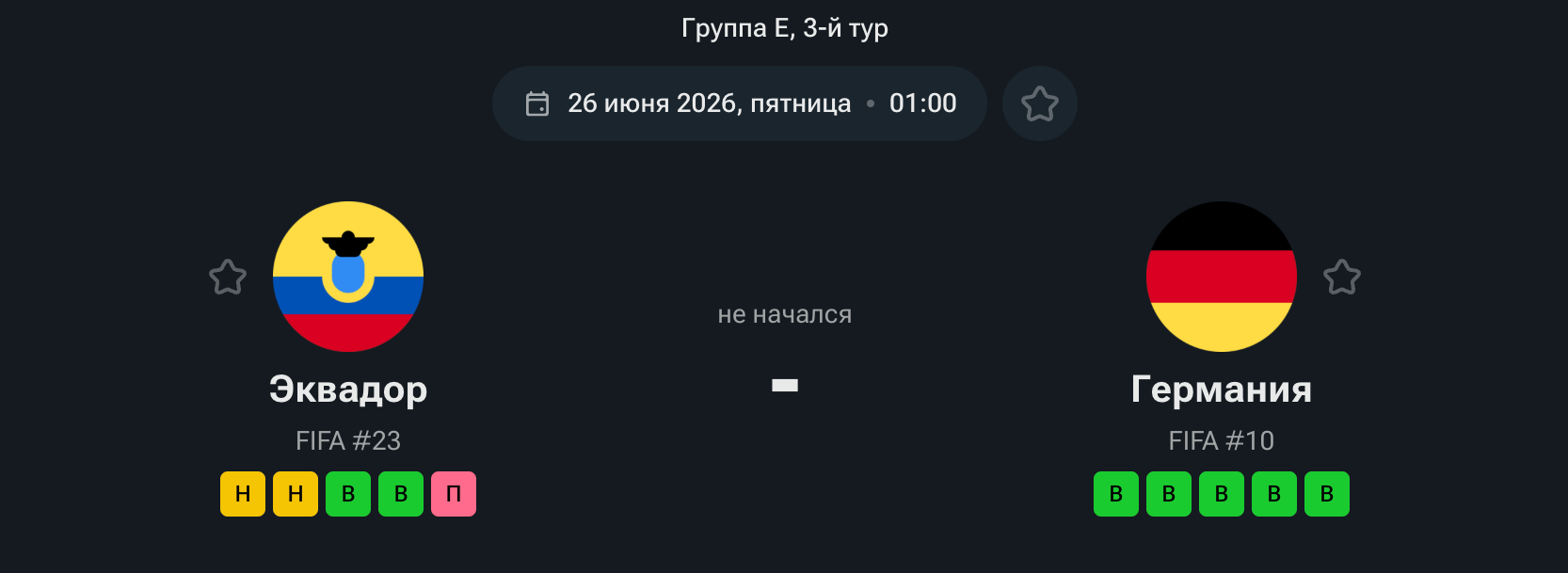 Эквадор — Германия, 26.06.26