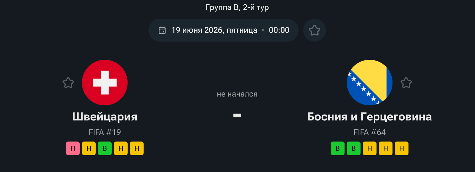 Швейцария — Босния и Герцеговина 18 июня Швейцария — Босния и Герцеговина 18 июня