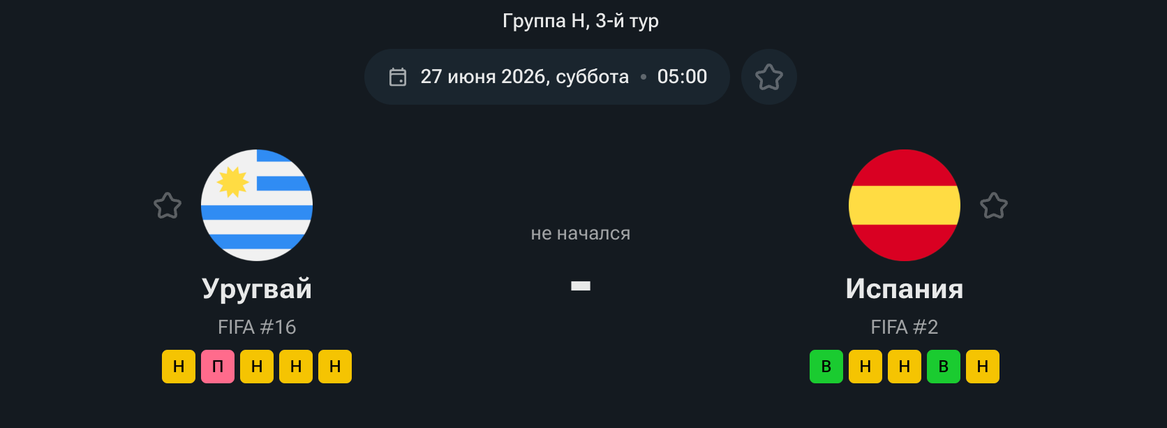 Уругвай — Испания, 27.06.26